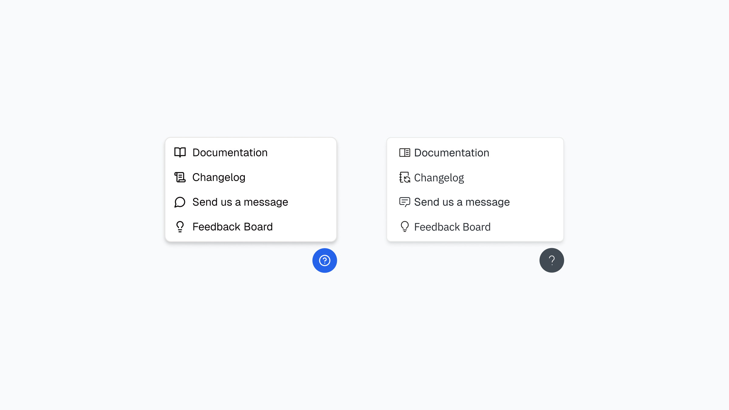 Changelog link now in support & feedback menu