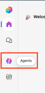 Agents entry in the left sidebar