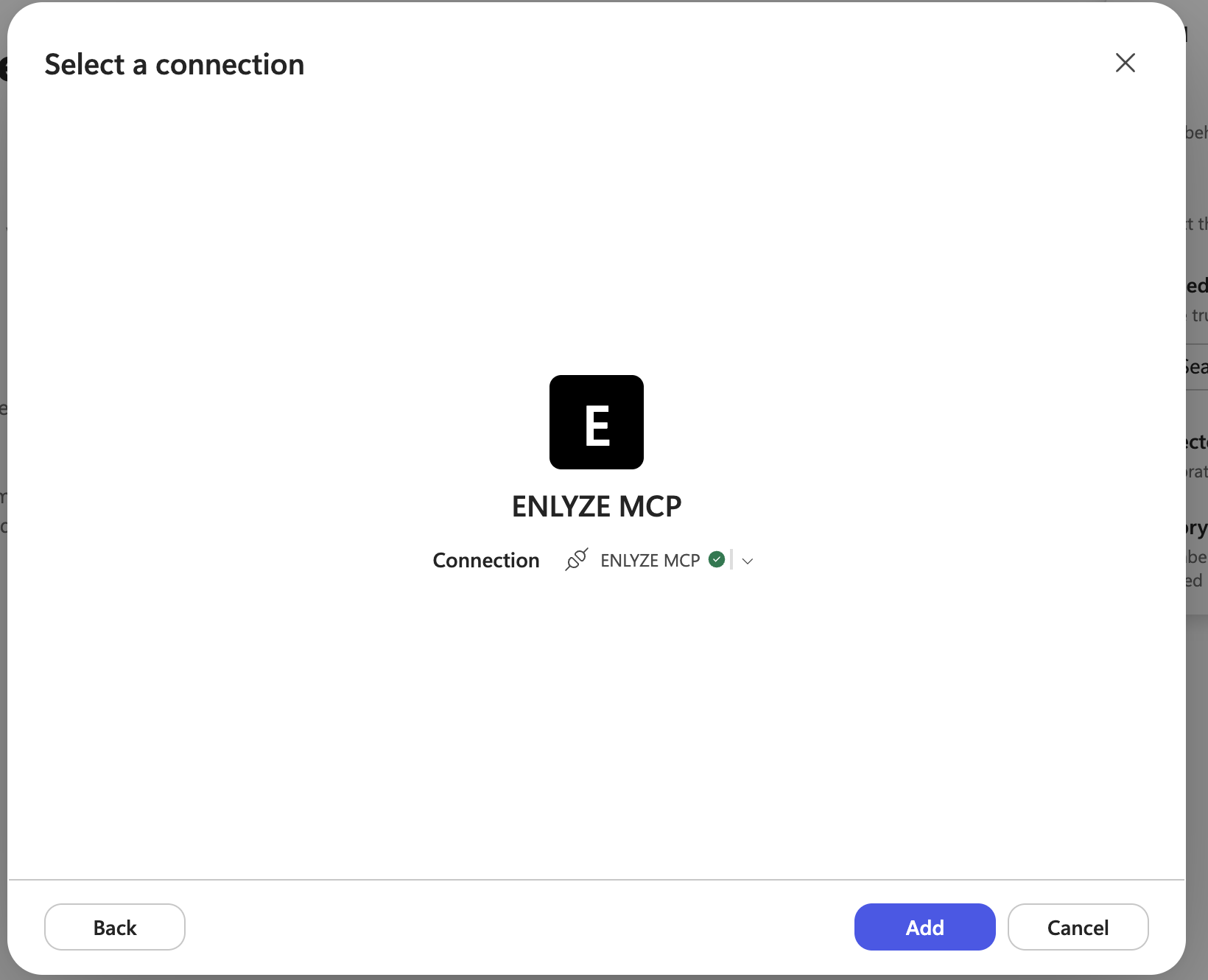 Connection with a green checkmark